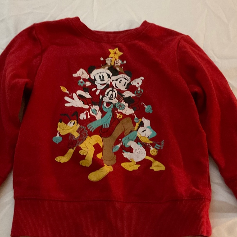 Disney Red Sweatshirt with Mickey and Friends